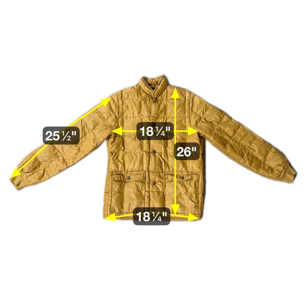 Vintage Eddie Bauer USA 1970s Honey Gold Goose Down Quilted Jacket Coat Size S - Picture 6 of 10